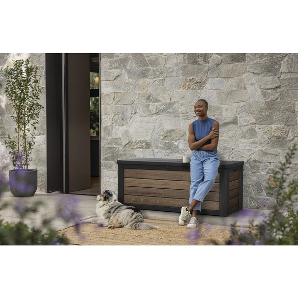 Kissenbox »Walnut«, Holzoptik Walnut anthrazit