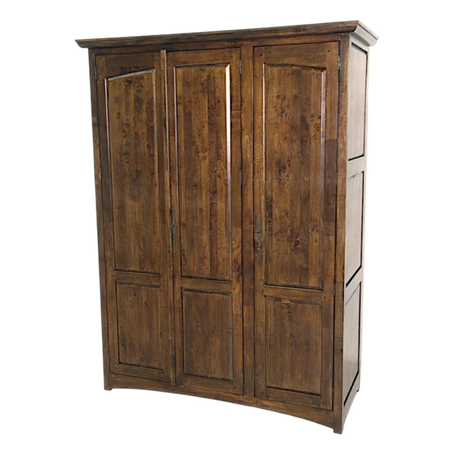 Armoire 3 portes avec penderie hévéa 150x60x200cm TRADITION