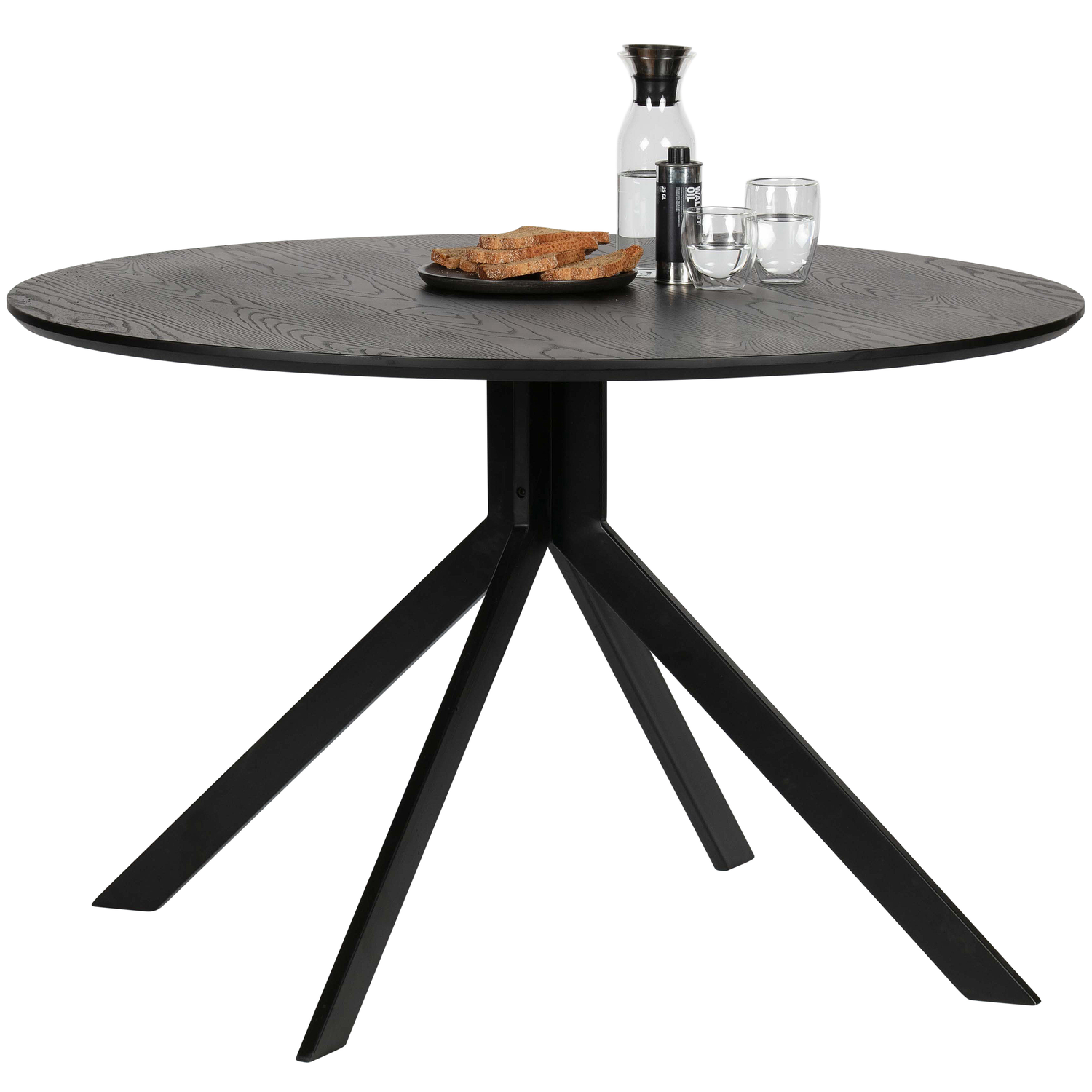 WOOOD eettafel rond Bruno - Mdf - Zwart - 75x120x120