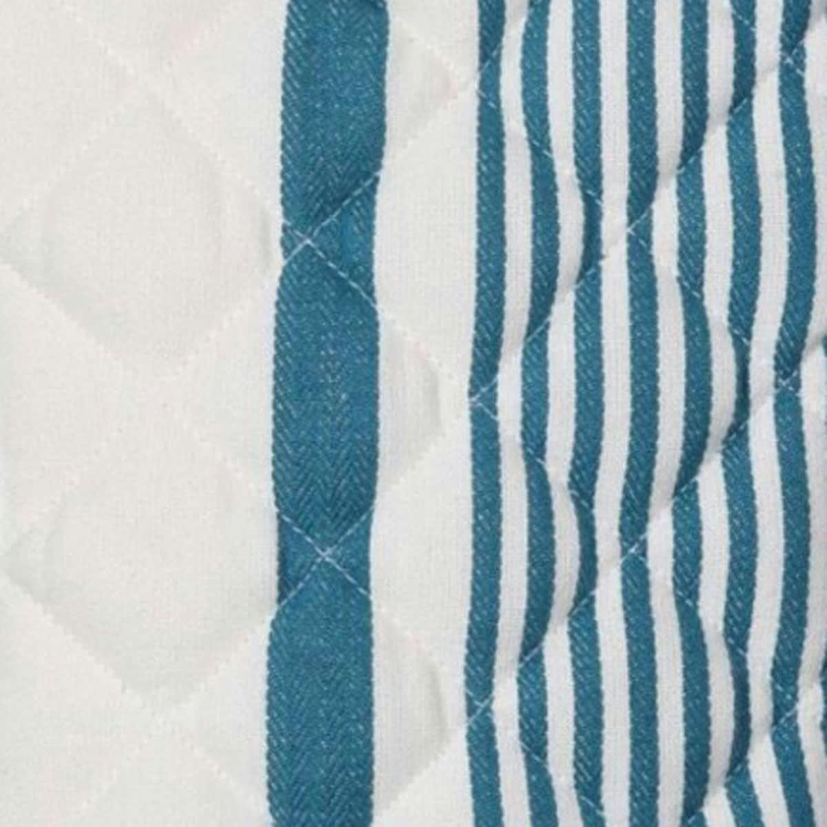 SAUDA - Lot de 2 gants à four  blanc/petrol 17x33 cm