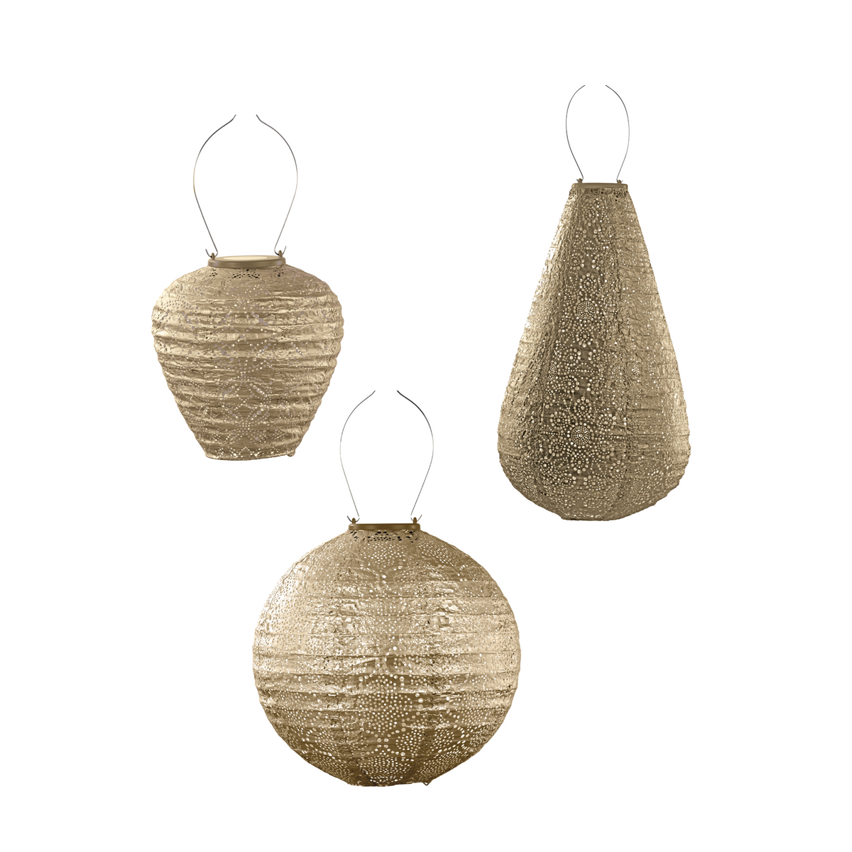 Lumiz solar lampion - golden set - 3 stuks