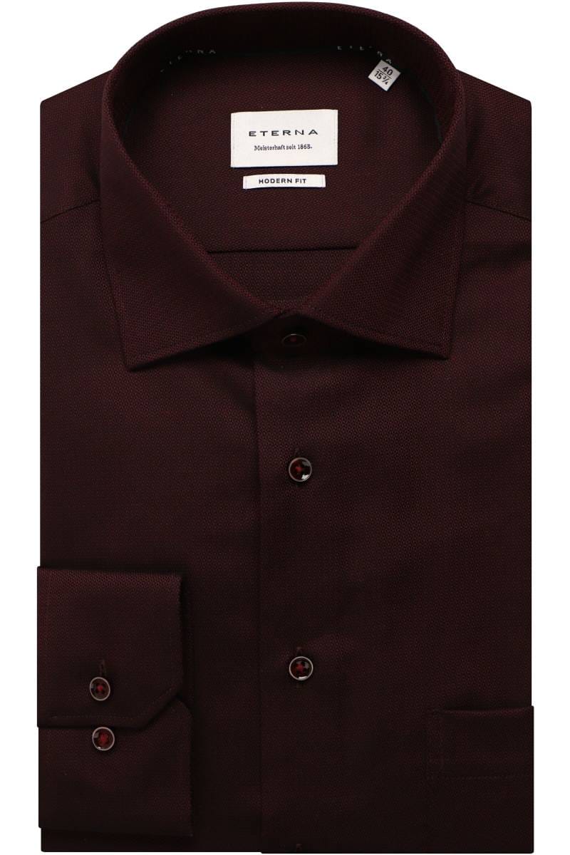 ETERNA Modern Fit Hemd chianti, Strukturiert