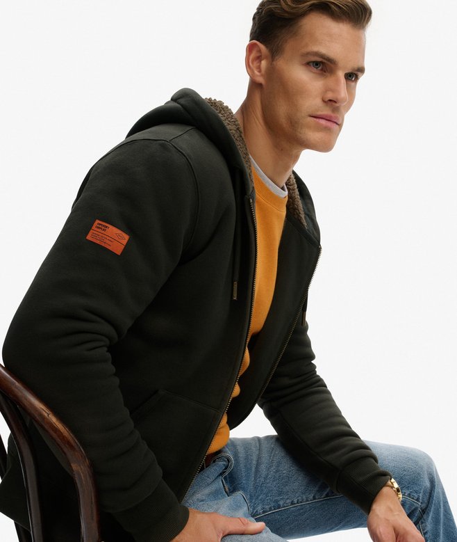 Borg Lined Zip Hoodie