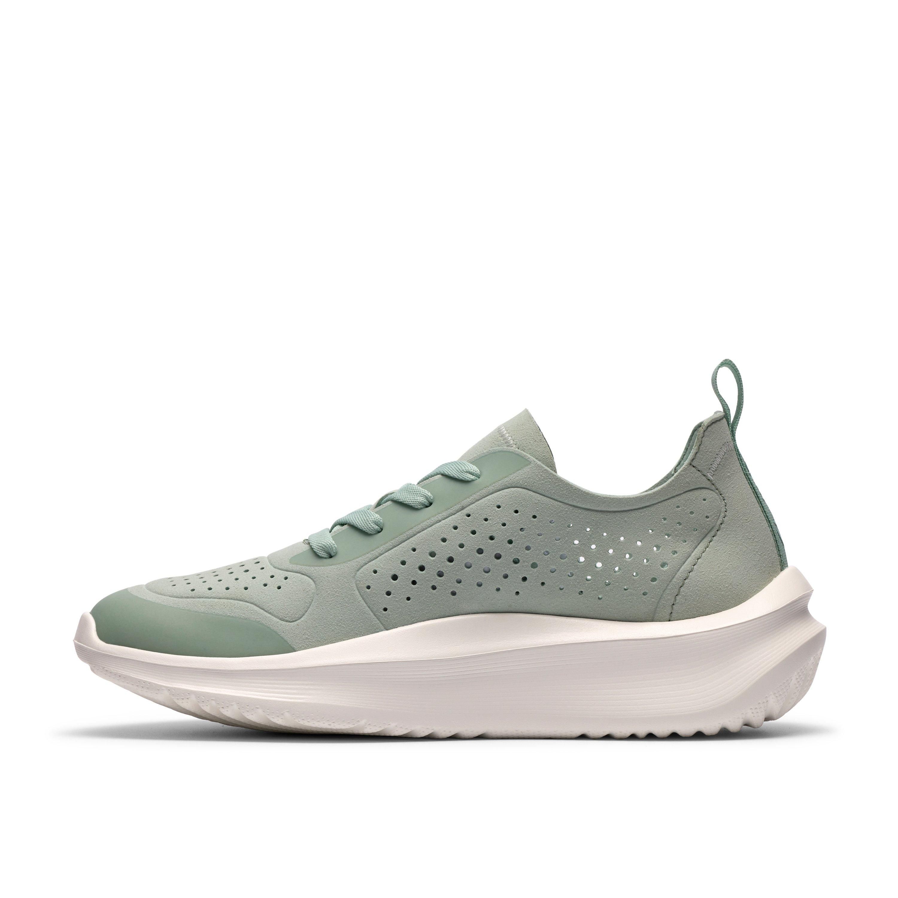 Clarks Solevana Tie Seafoam Green Trainers