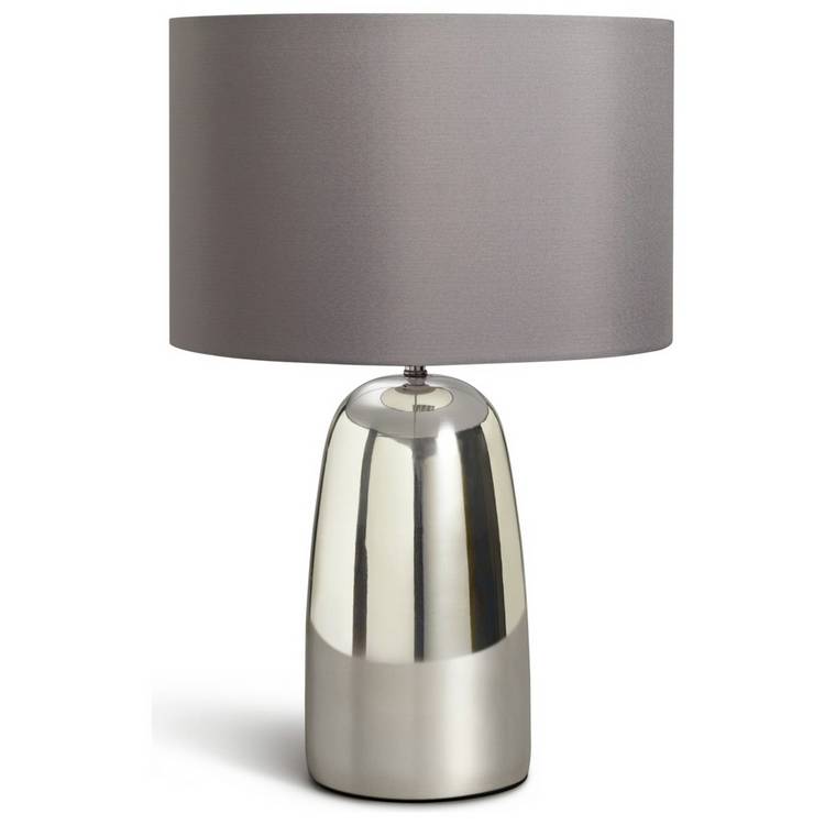 Habitat Largo Touch Table Lamp - Grey & Chrome