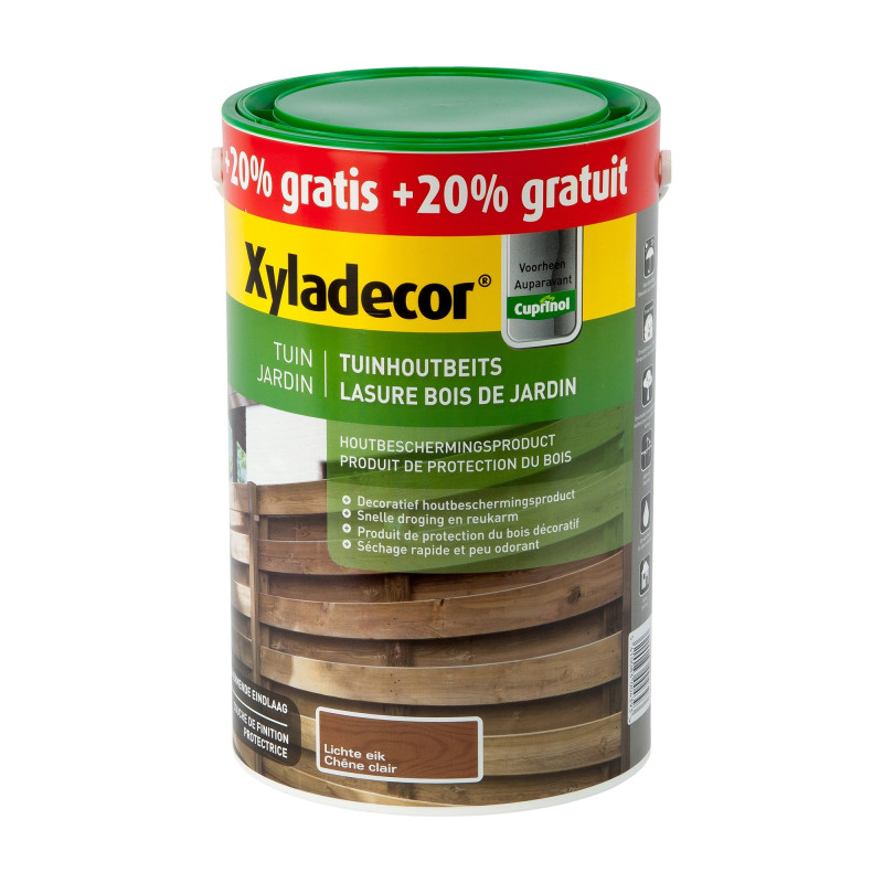 Lasure Bois de jardin chêne clair 5   1 L gratuit XYLADECOR