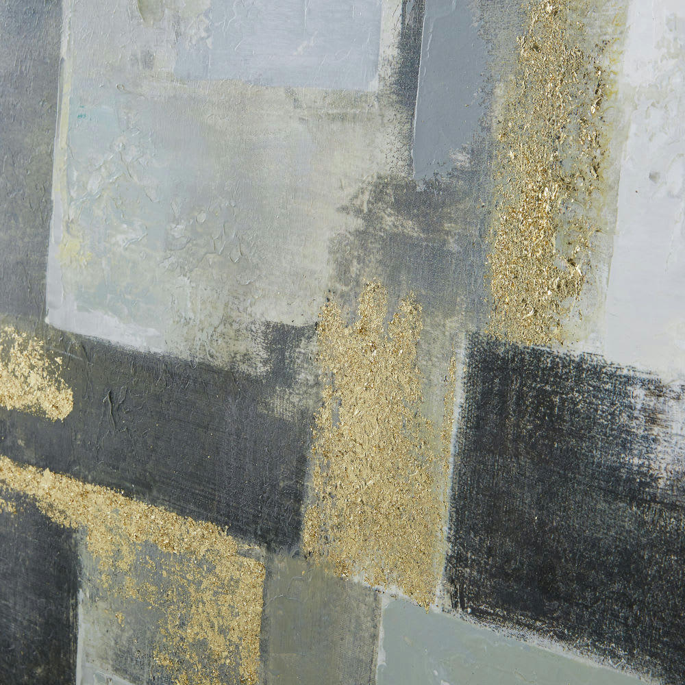 HARRY - Toile peinte noire et grise 150x50