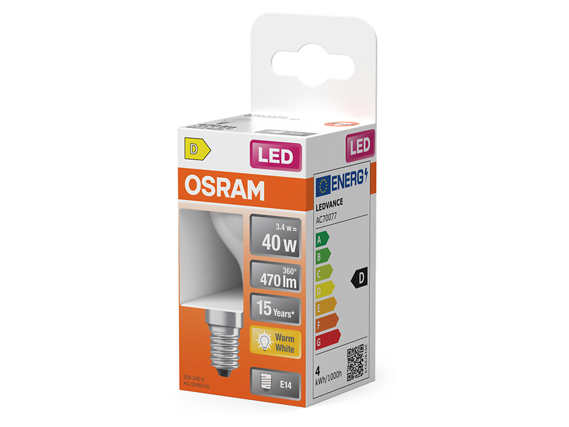 Żarówka LED E14 z ciepłą barwą światła