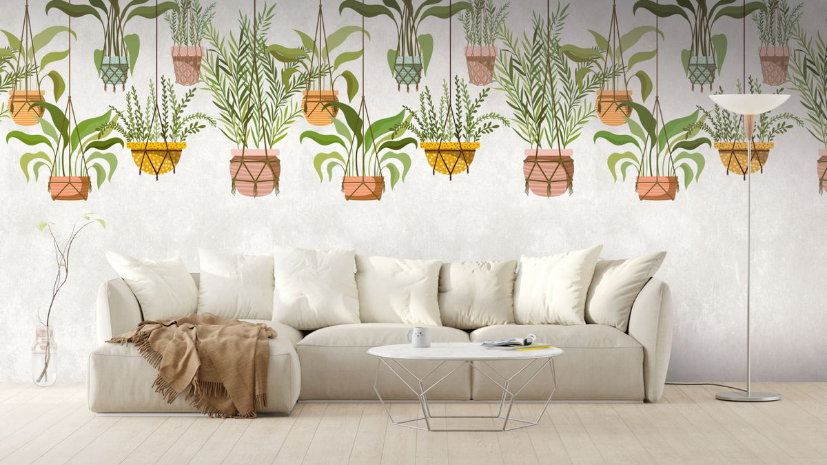 One Wall one Role fotobehang planten groen, roze en geel - 159 x 280 cm - AS-382661