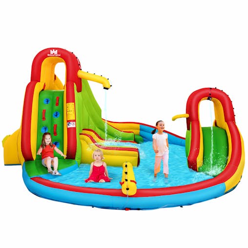 NNECW Inflatable Water Slide Jumping Castle with Two Slides Trampoline