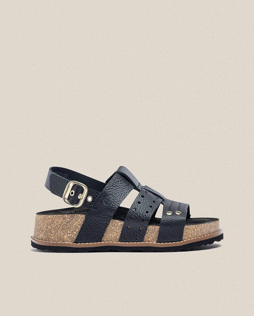 Sandalia de plataforma Oca 007 negro