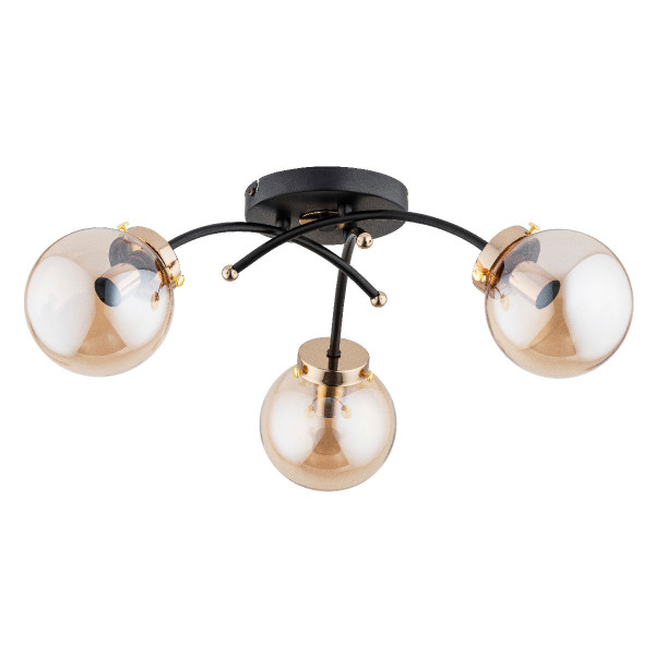 Lampa sufitowa czarno-bursztynowy NATELLA 3xE14x10W wym: 22x52x52 cm Alfa