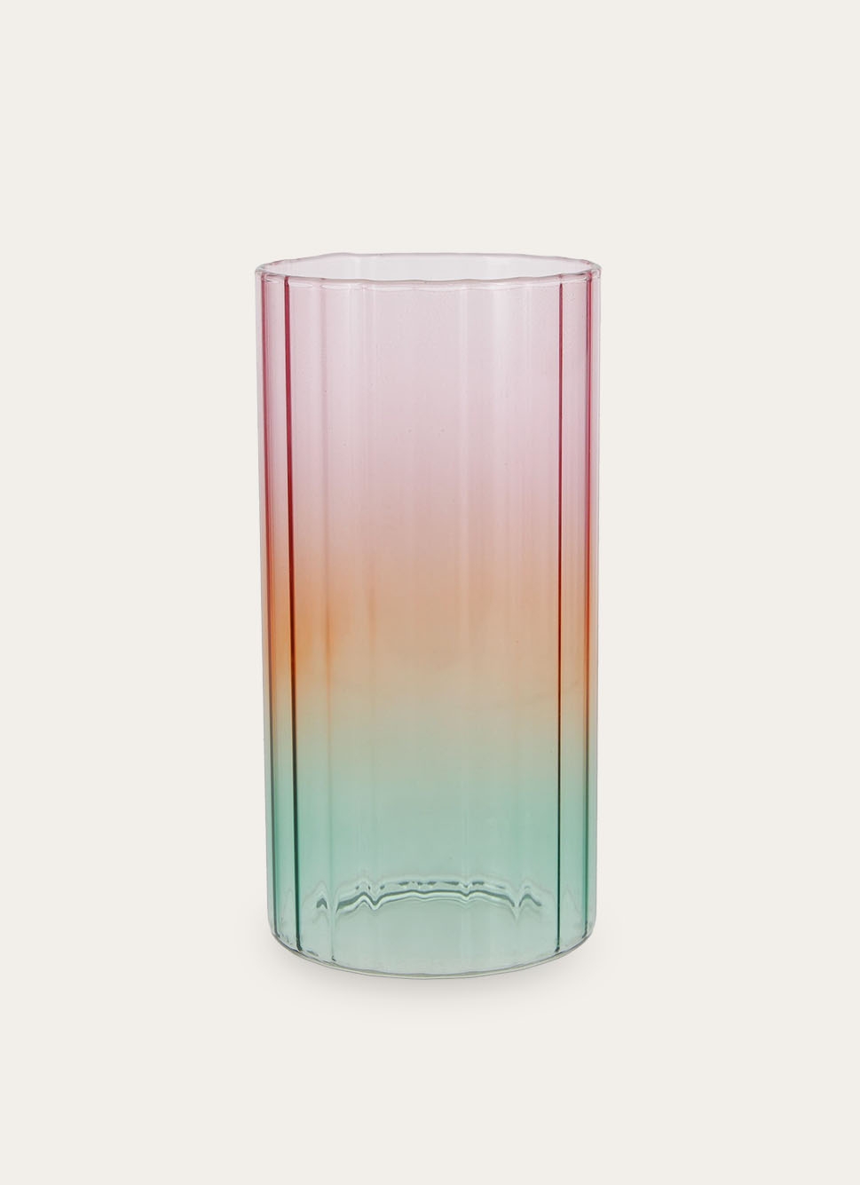VASE EN VERRE TRANSPARENT COLORÉ EFFET DÉGRADÉ MULTICOLORE