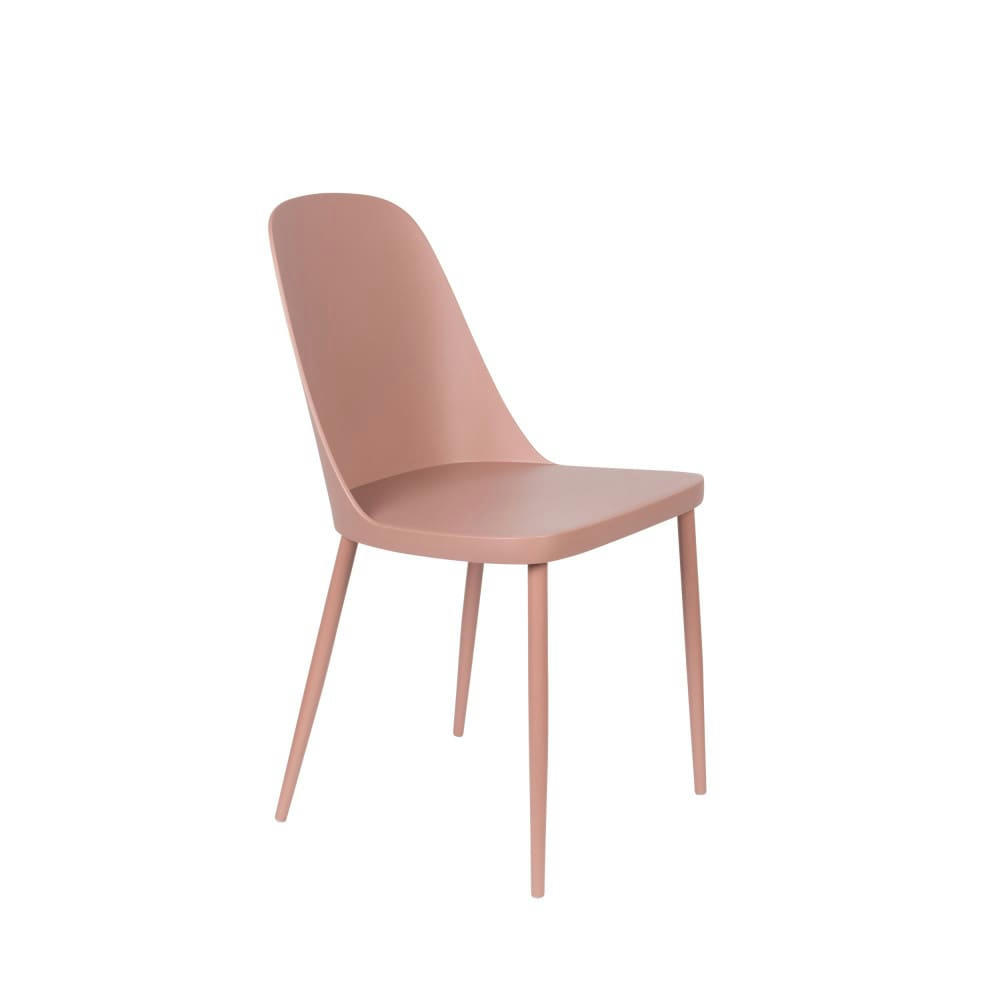 PIP - Lot de 2 chaises en résine et métal rose