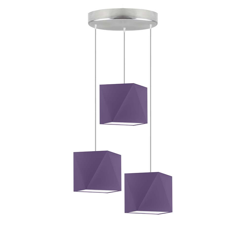 Lampa wisząca MAJORKA z regulacją wysokości Srebrny/ Fioletowy