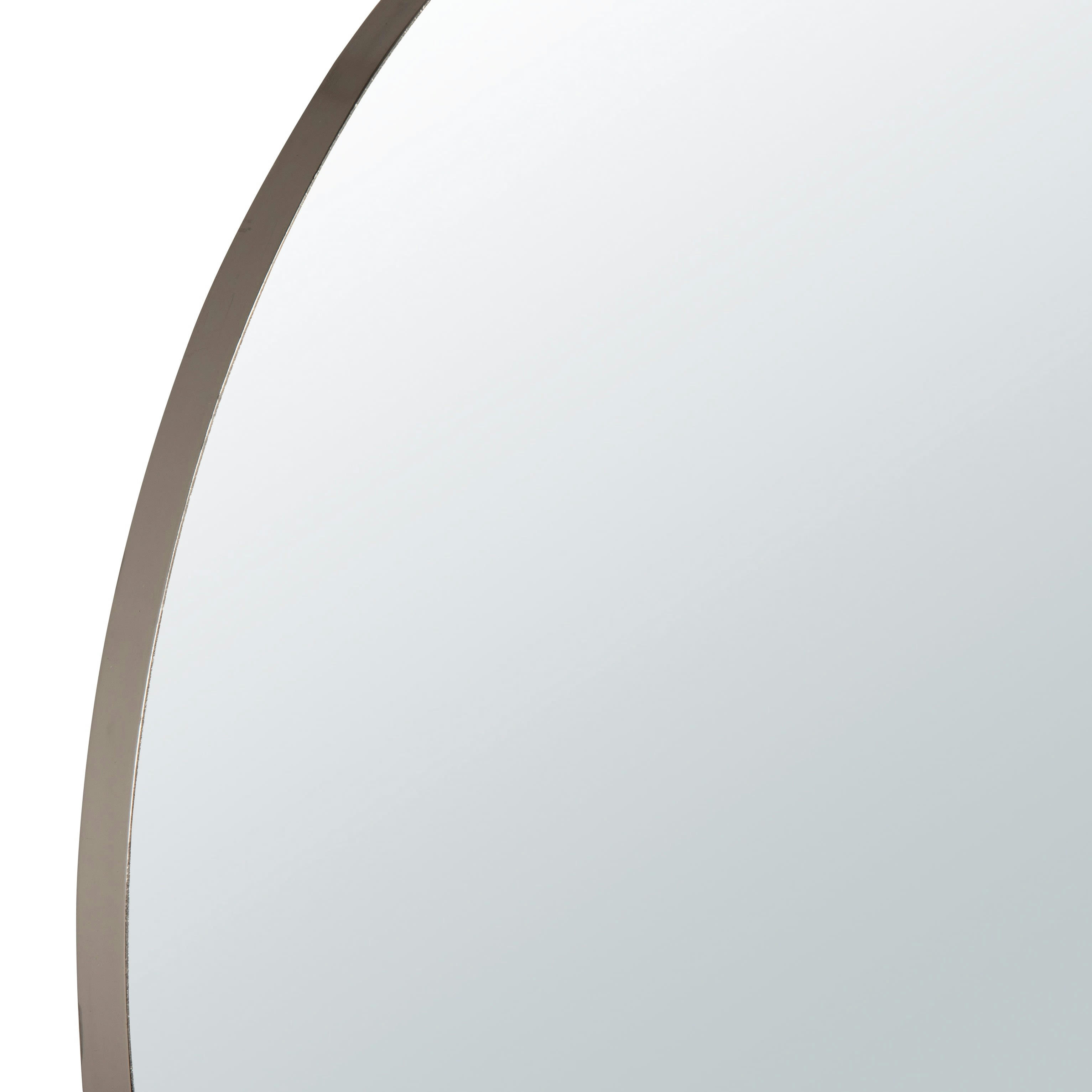 CLEMENT - Miroir rond en métal argenté D70