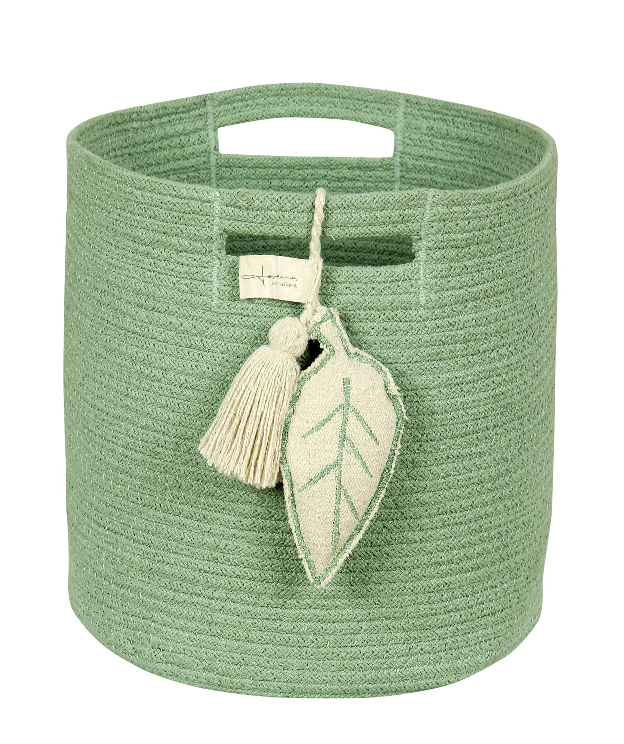 LEAF - Panier en coton vert 30xØ30
