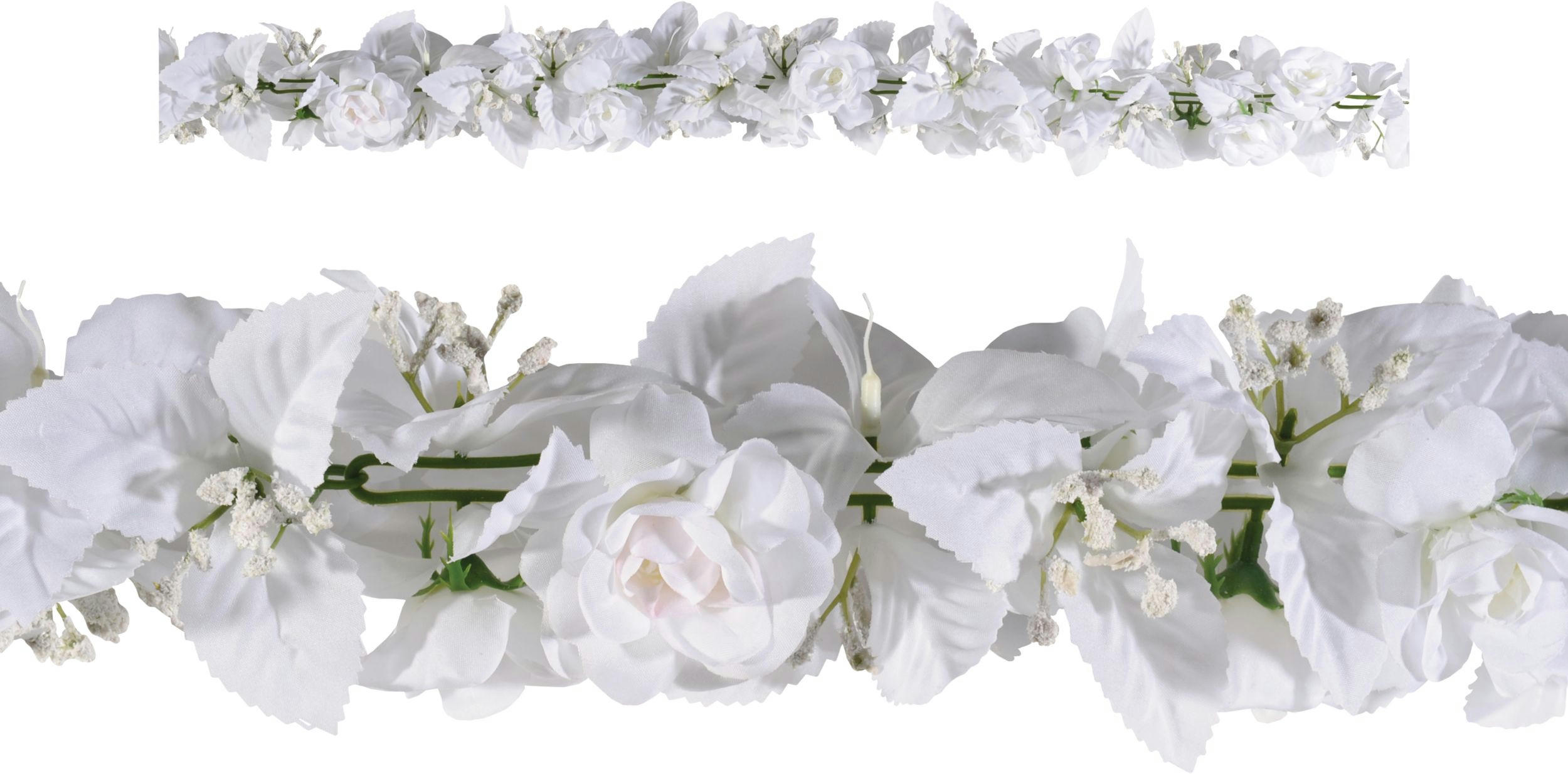 White Rose & Leaf Garland