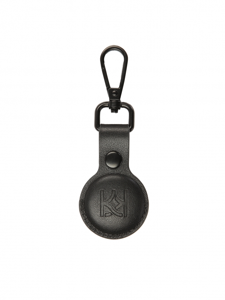 Black leather case for AirTag