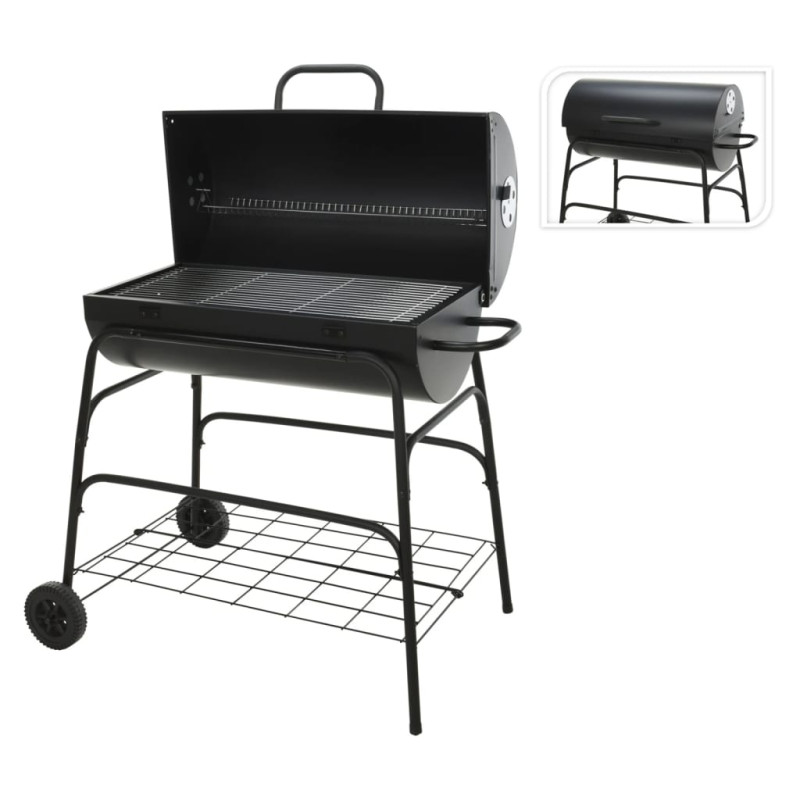 Barbecue au charbon Tonneau 100 x 39 x 100 cm PROGARDEN