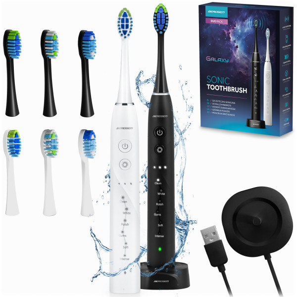 Szczoteczka soniczna do zębów Berdsen Galaxy Duo zestaw 2 szt. 322020