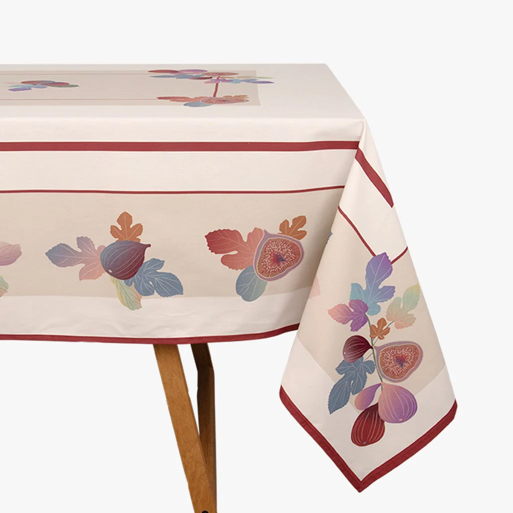 Toalha de Mesa Retangular Algodão Barra com Figos FIGO