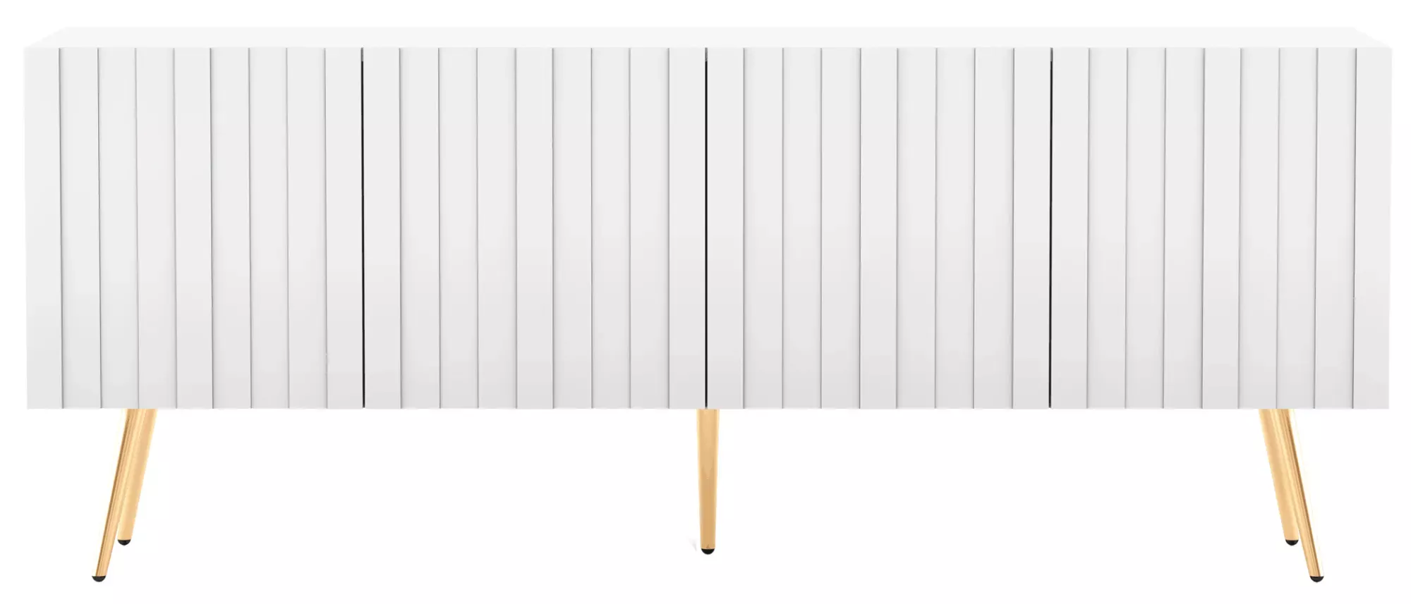 Biały stolik pod TV na złotych nóżkach - Lueno
