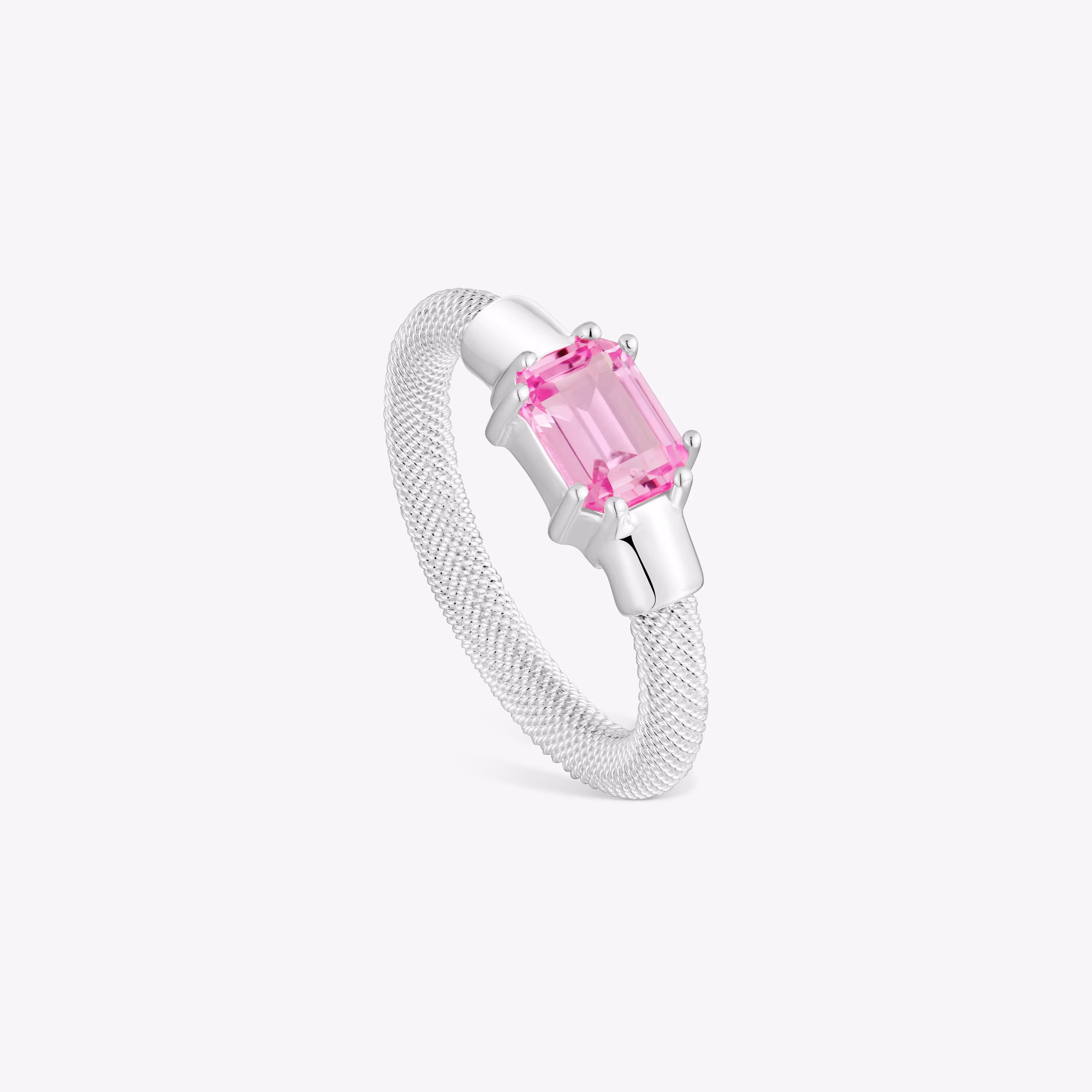 Anillo de plata y zafiro creado en laboratorio TOUS Mesh LGG