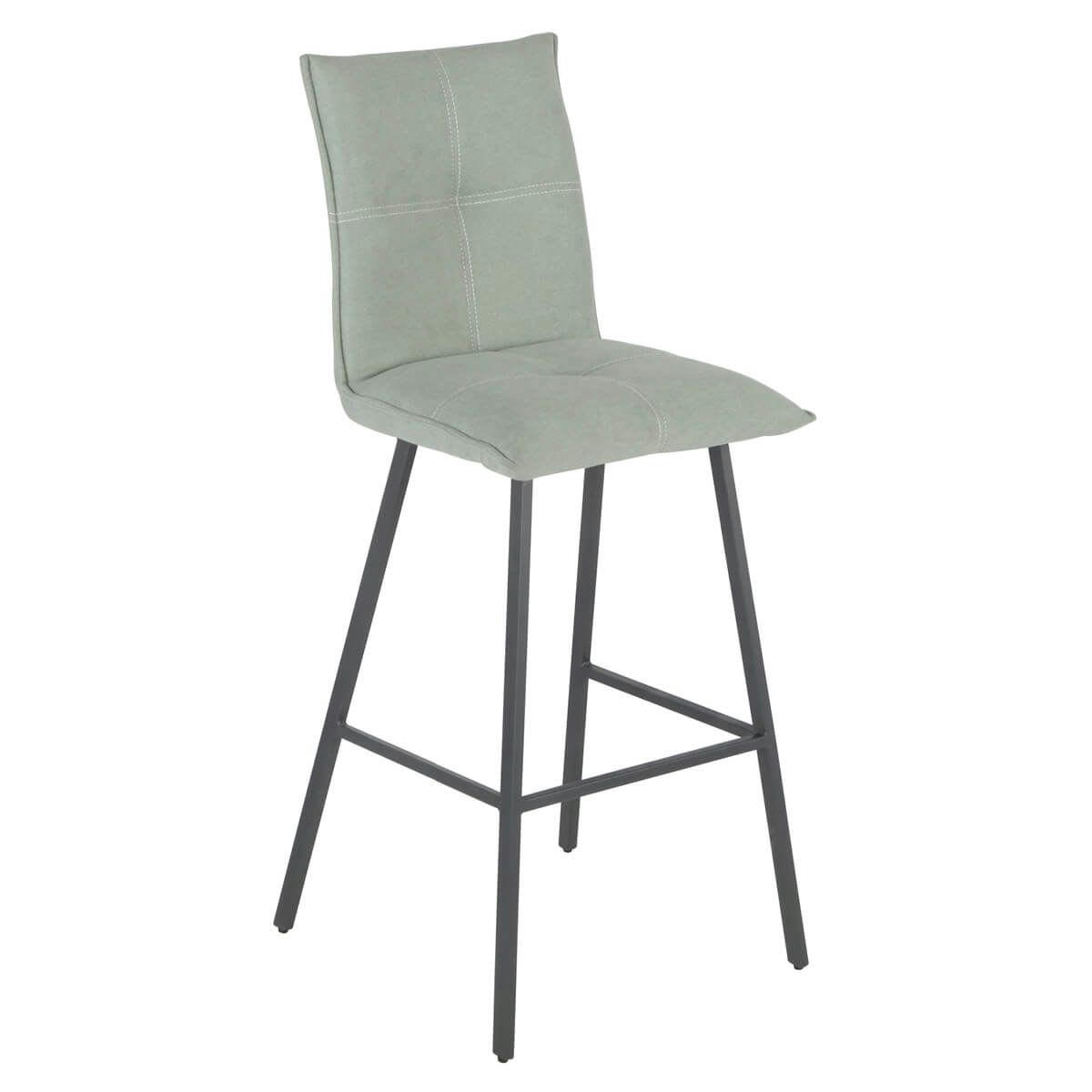 LAGOS - Lot  de 2 tabourets vert d'eau assise h76cm