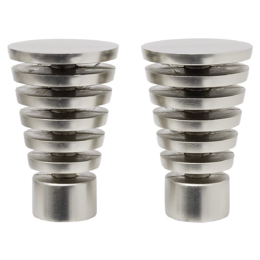 Embout tringle à rideau Ø28mm cône ajouré aluminium brossé x2