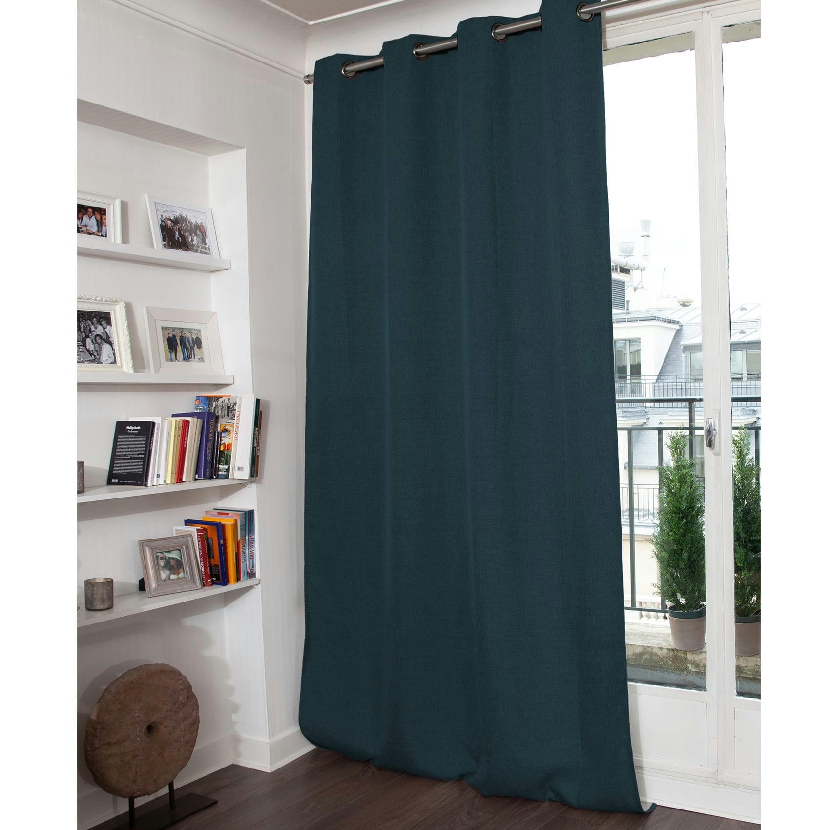 - Rideau occultant moondream polyester bleu pétrole 260 x 130