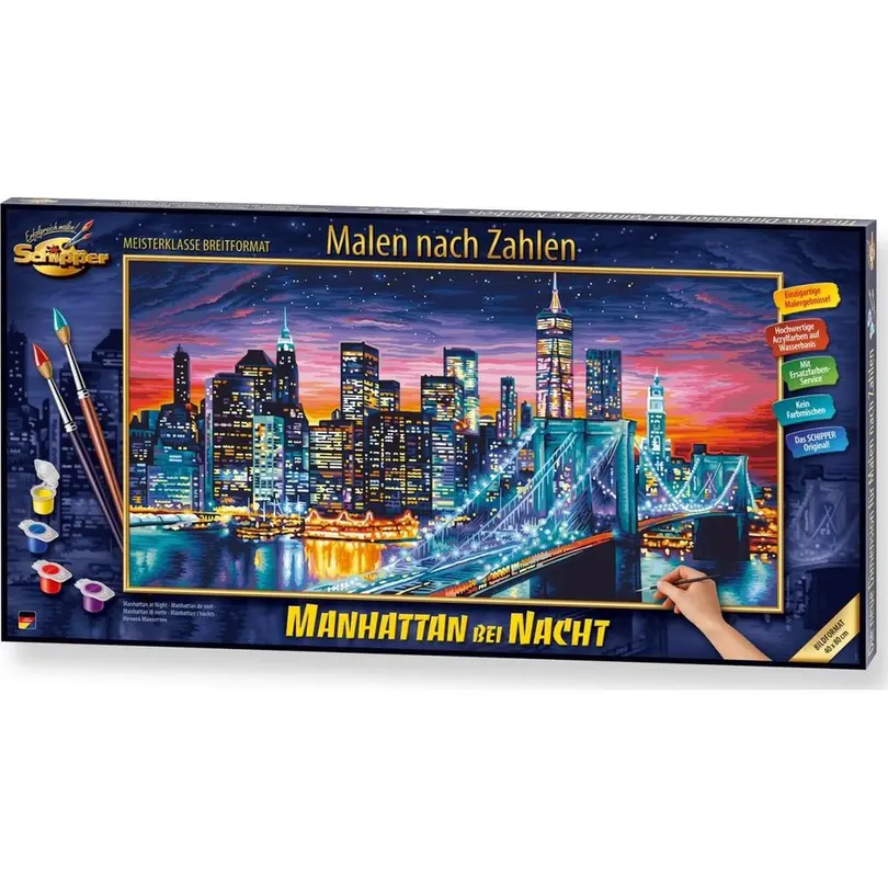 Ausmal-Poster Manhattan bei Nacht