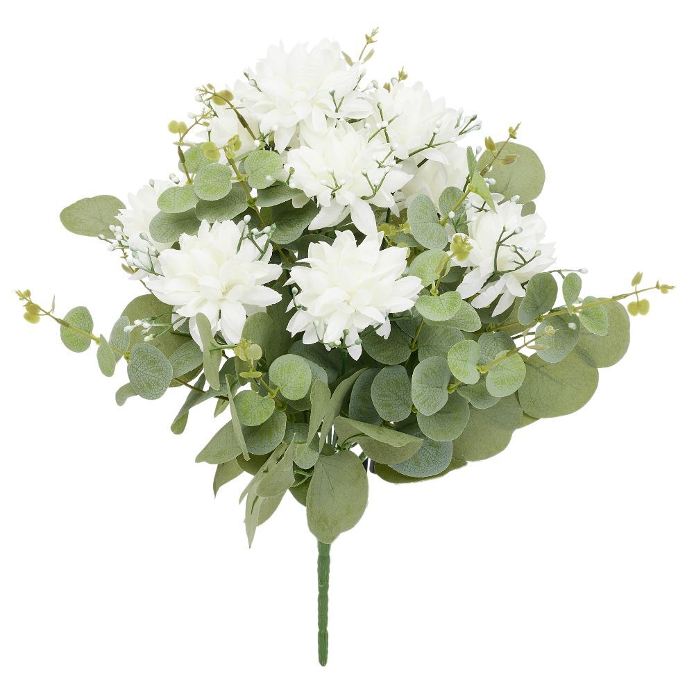 Piquet fleur artificielle Ø33xH44cm blanc
