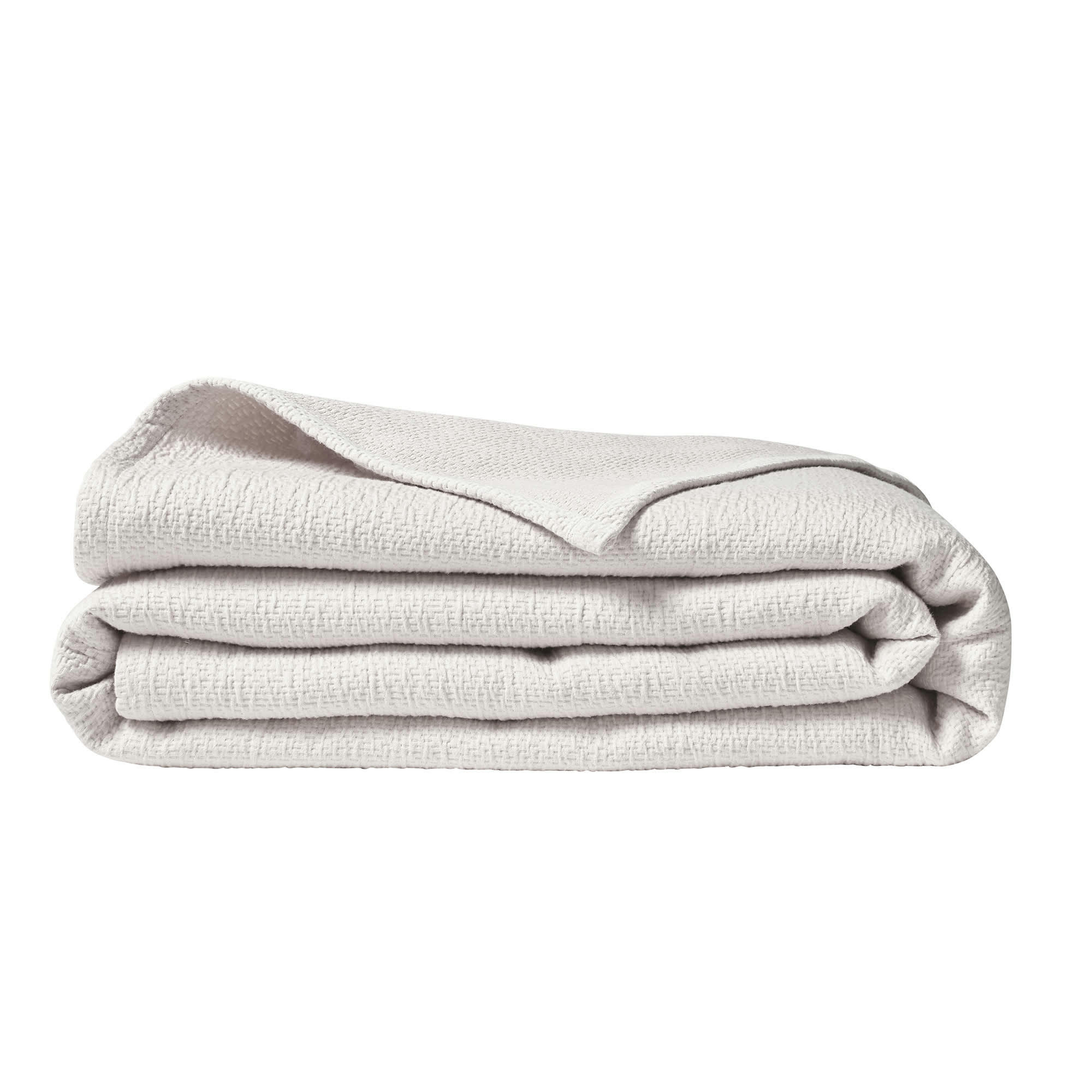 POEME - Plaid uni texturé en jacquard de coton greige 130x220