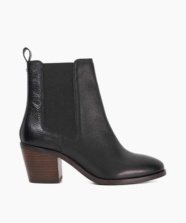 Pasil Black - Almond Toe Block Heel Ankle Boots
