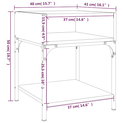 NNEVL Bedside Tables 2 pcs Smoked Oak 40x41x50 cm Engineered Wood