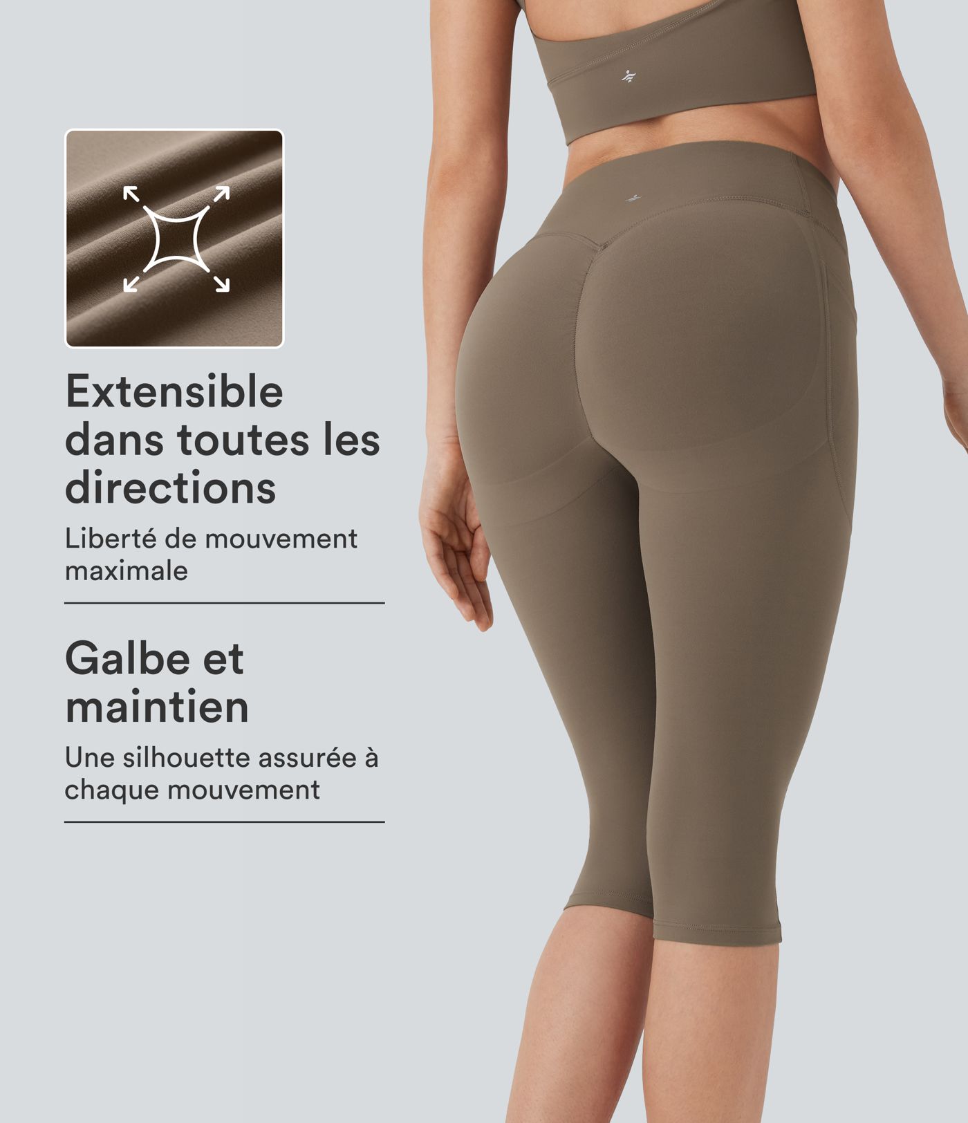 Legging 7/8 corsaire d'entraînement gainant galbant taille haute avec effet scrunch et poches Halara UltraSculpt™