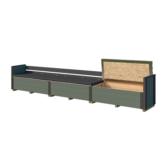 Sitztruhe »Killarney«, BxHxT: 295x63x52 cm, grüngrau-anthrazit, Zubehör für Gartenhaus
