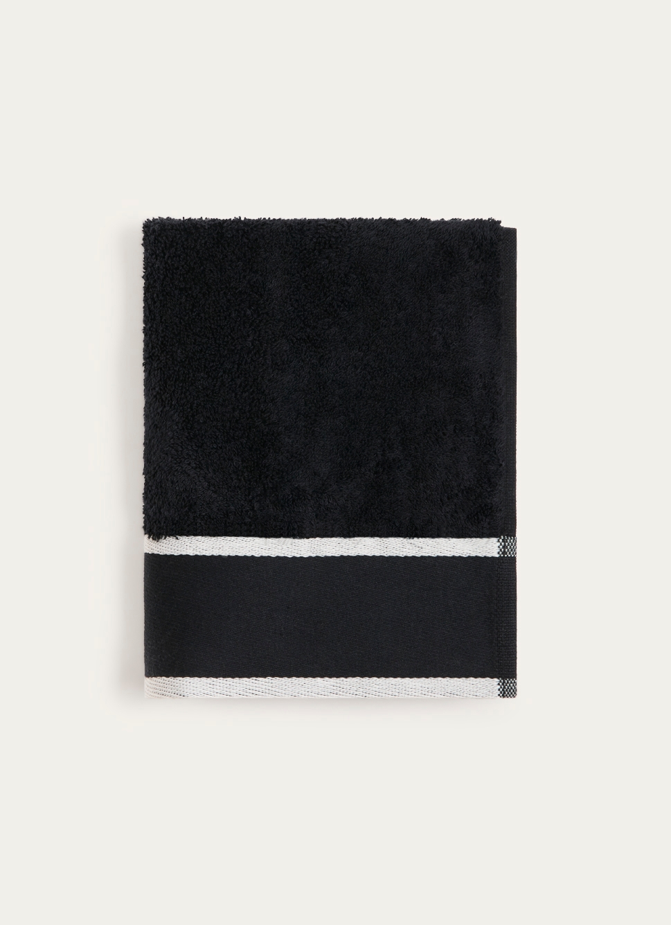 SERVIETTE DE TOILETTE UNIE à LARGE BORDURE ARTHUR NOIR
