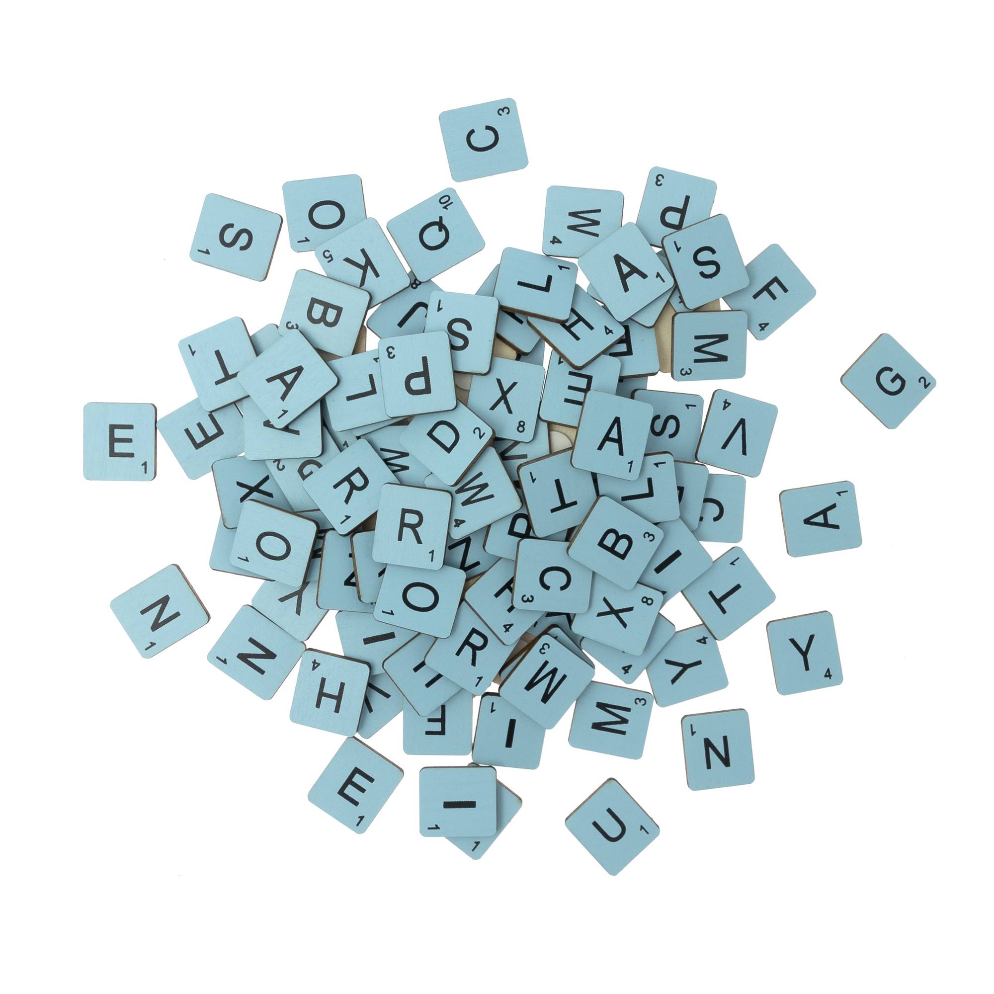 Black on Blue Letter Tiles 114 Pack