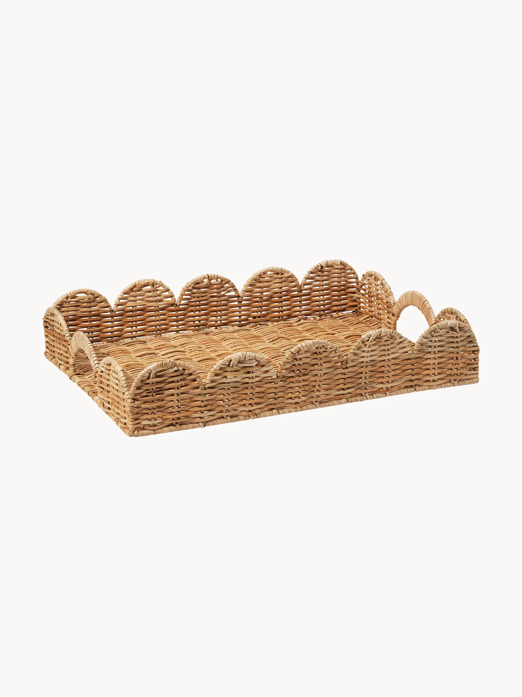 Handgefertigtes Deko-Tablett Classic aus Rattan