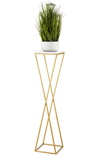 Kwietnik stojak 100 cm blat biały LOFT metalowy
