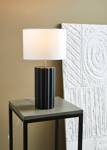 Lampa stołowa Column ceramiczna czarna