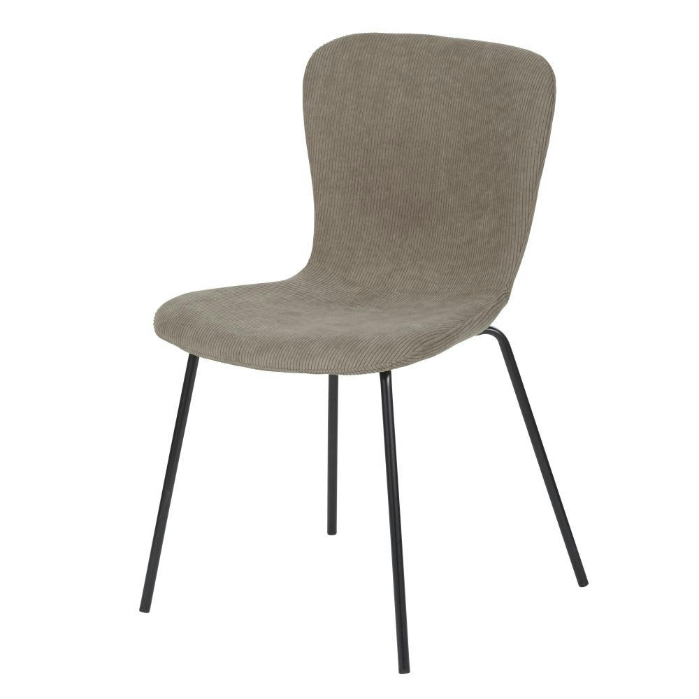 Mira - Chaise en velours côtelé recyclé beige capuccino