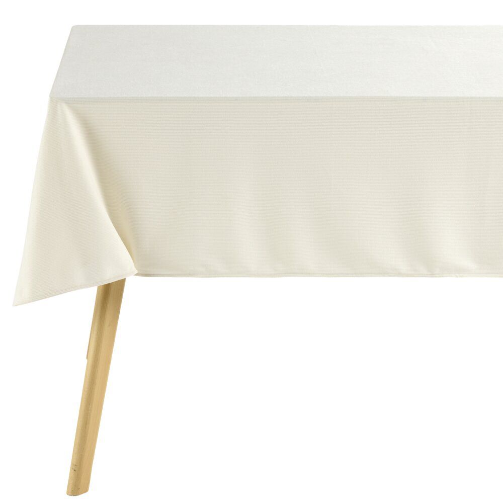 Nappe polyester tissu côtelé L300X140 cm beige