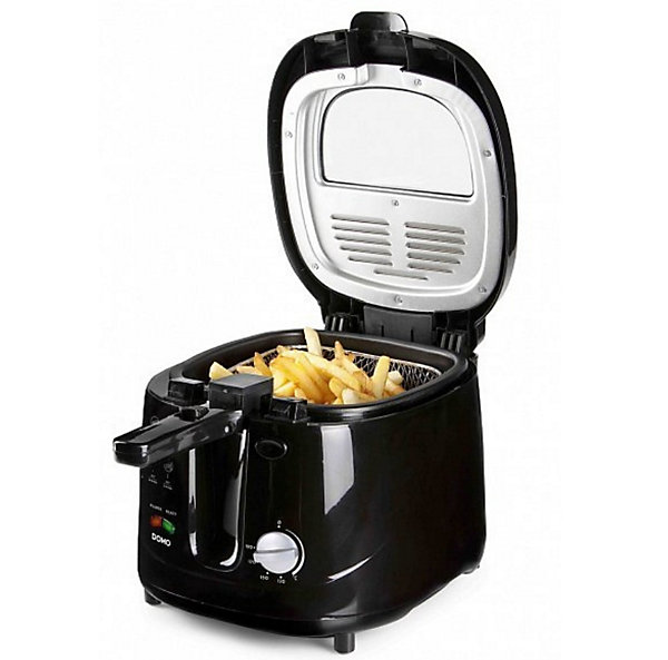 Friteuse électrique classique - DOMO DO461FR - 2.5L - Noir - Thermostat réglable - Cool Touch
