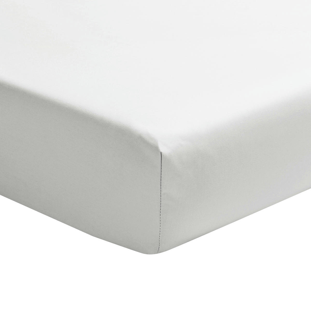 PALAZZO - Drap housse en satin de coton blanc 140x200