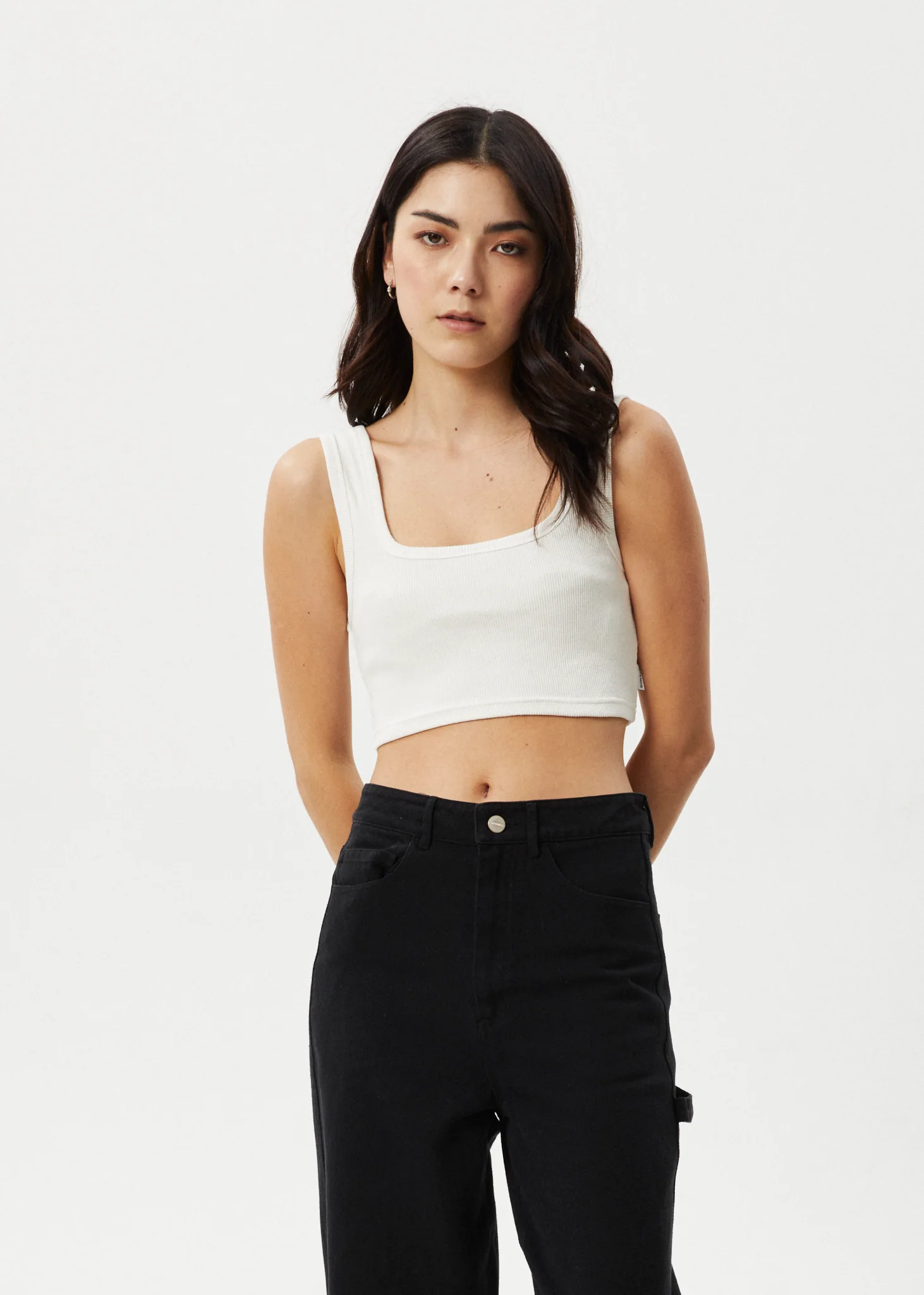 AFENDS Womens Chia - Rib Cropped Singlet - White
