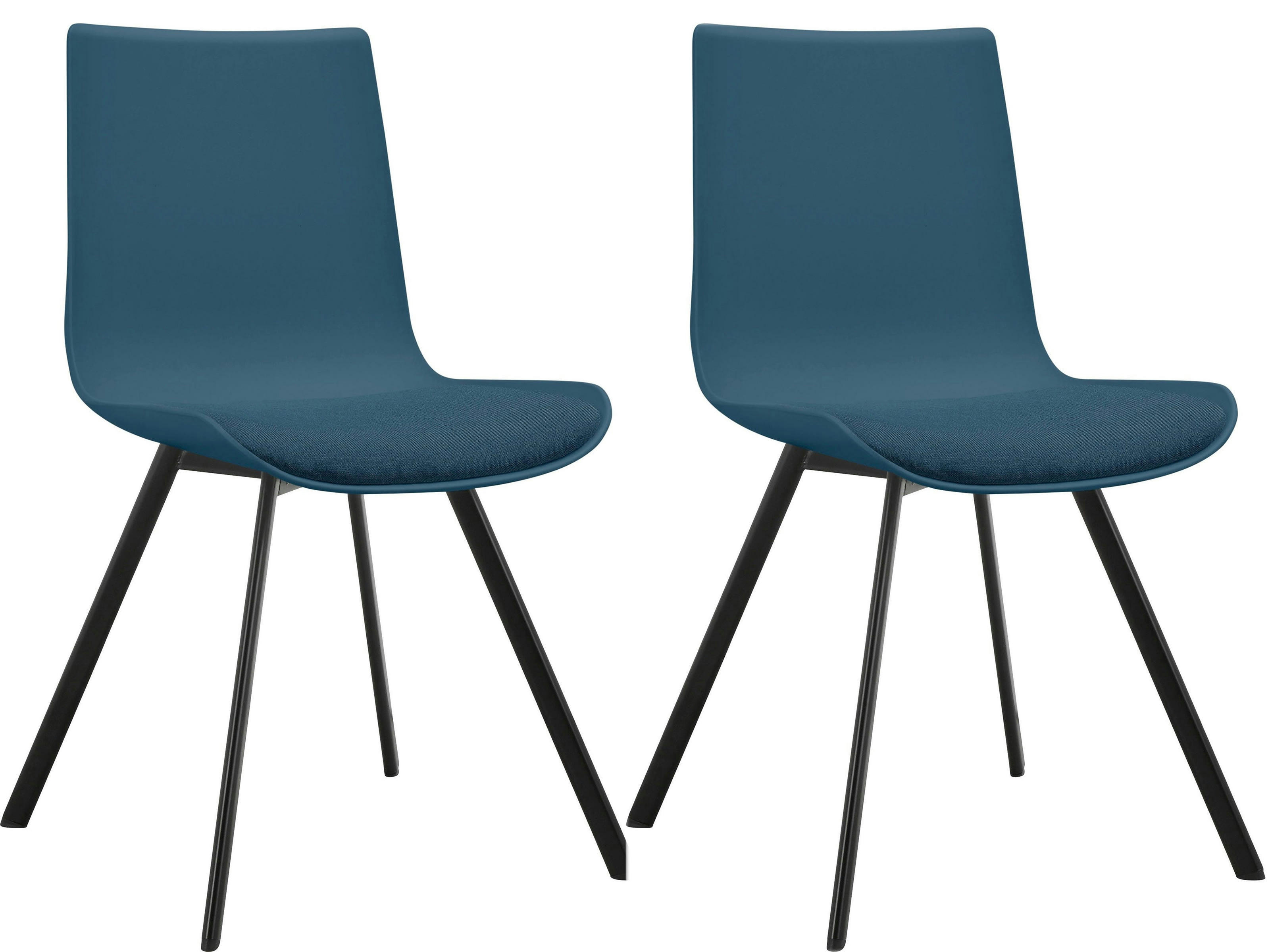 LUCKY - Chaises longues Lot de 2 en plastique bleu