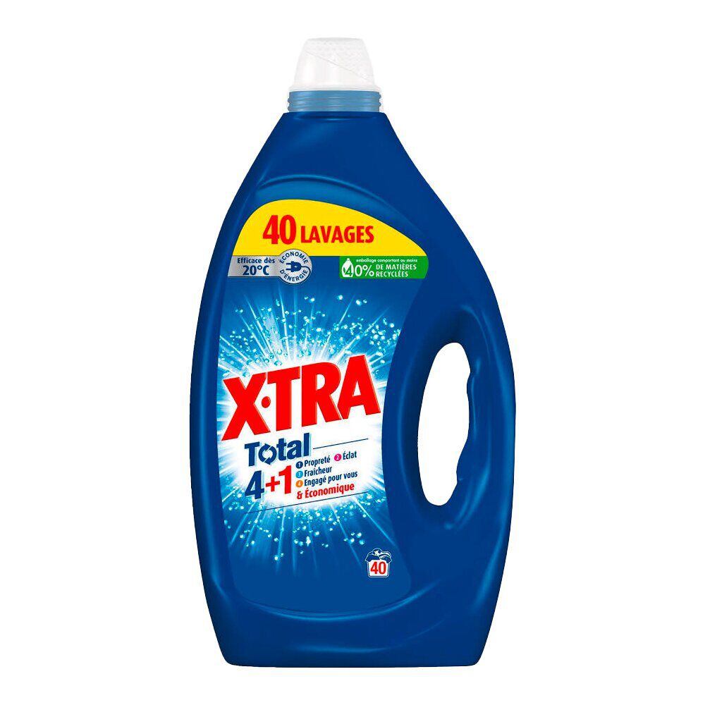 Lessique liquide X-Tra Total 4en1 déo fraÎcheur  anti-odeurs 24H 40 lavages 1,8L